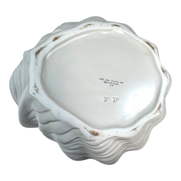 Fitz And Floyd 1981 Clamshell Shell Shaped Soup Chowder Tureen Lid & Ladle READ - Picture 8 of 13
